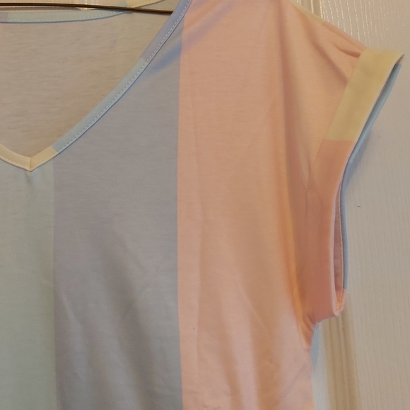 077. Multicolor Striped Color Block Tiered Mini Dress  Size M - Picture 15 of 16